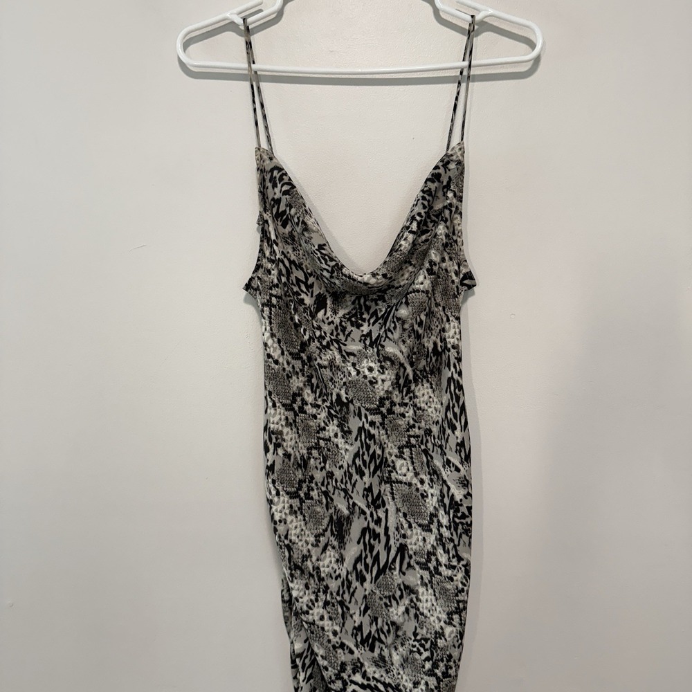 Free People Day To Night Ruched Python Print Slip Dress Size Small - Picture 2 of 8